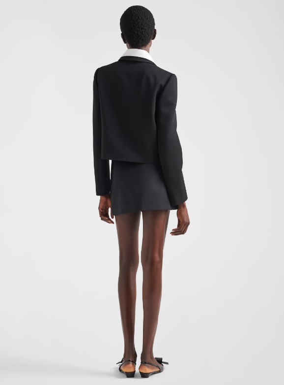 《送料無料》 PRADA Single-breasted wool and satin jacket