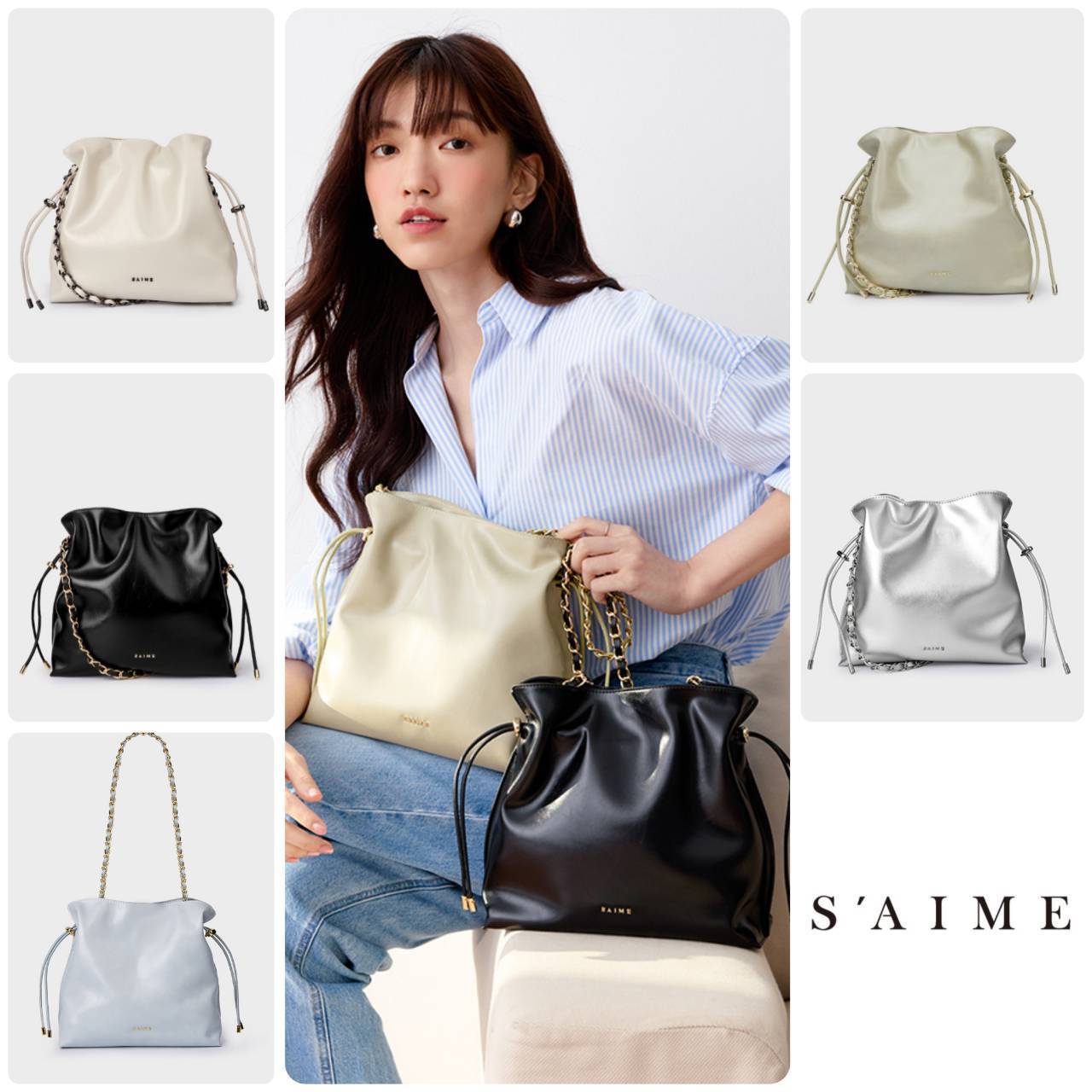 ■S'AIME■2WAY シワ加工 カフス ホーボーバッグ/送料込
