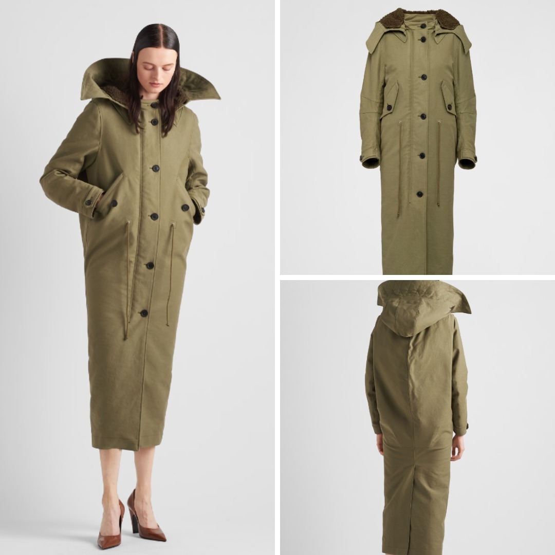 《送料無料》 PRADA Satin cotton coat