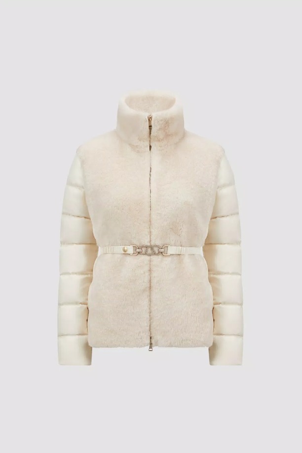 MONCLER 2024春夏 異素材MIX ロゴ付きダウンジャケットOIRON