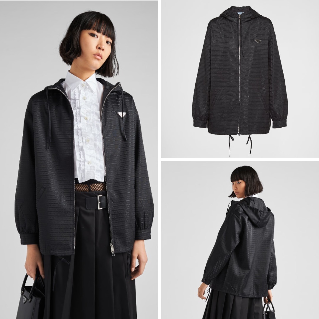 《送料無料》 PRADA Re-Nylon hooded blouson jacket