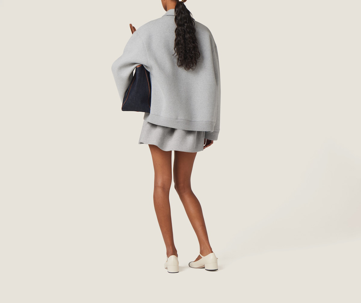 【新作】MIUMIU パデッド コットンフリース ミニスカート MIUMIU】パッド入りコットンフリースミニスカート ボトムス