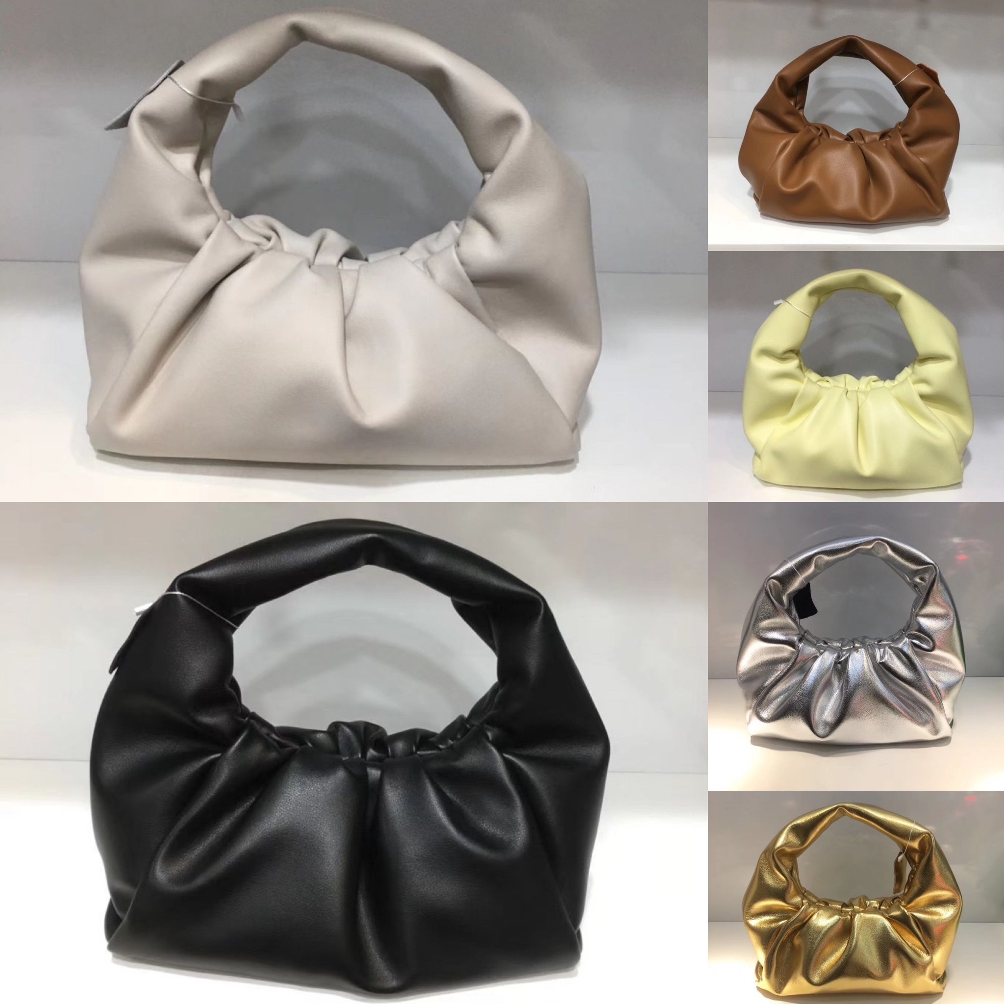 韓国デザイン レザーハンドバッグ クロワッサン 本革 BAG