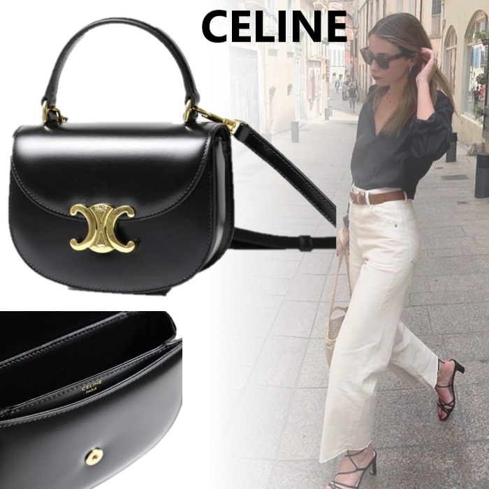 国内直営*CELINE** ミニ ブザス クレア シャイニーカーフスキン
