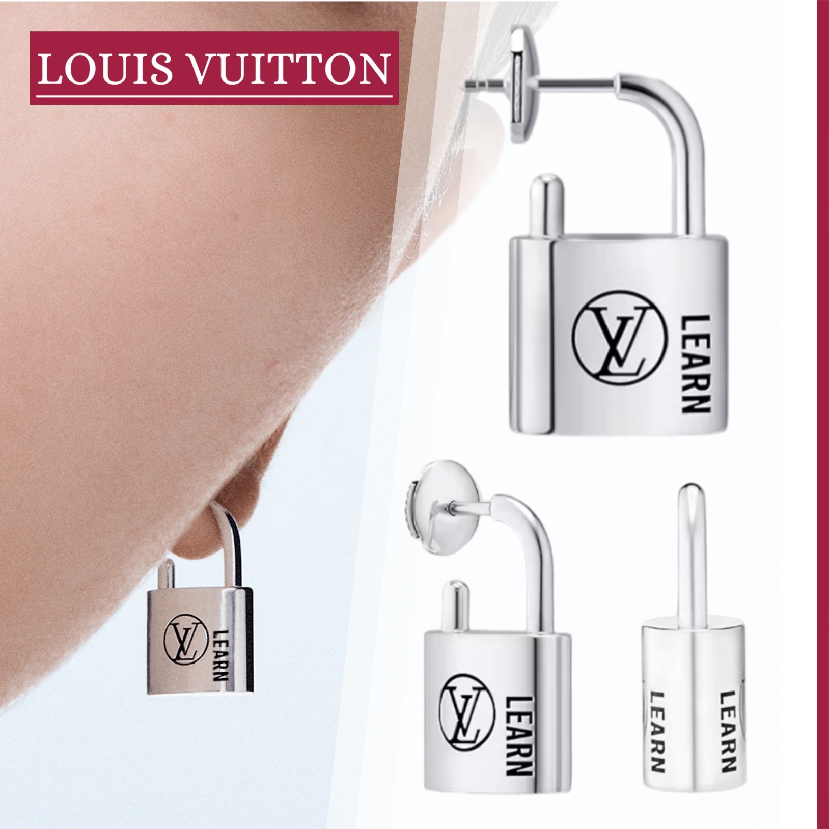 国内即発【LOUIS VUITTON】ピアス シルバー ロックイット ラーン