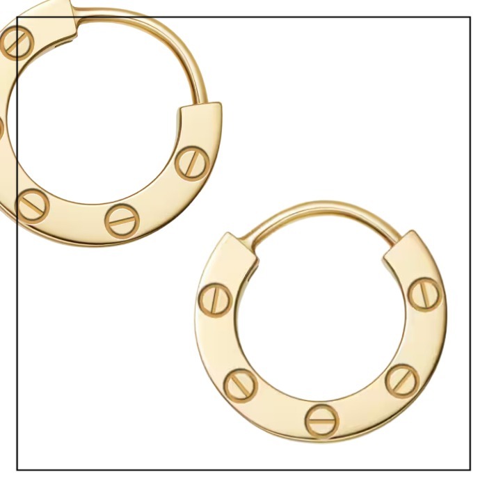 【Cartier】イエローゴールド オーバル ピアス シングル 片耳用