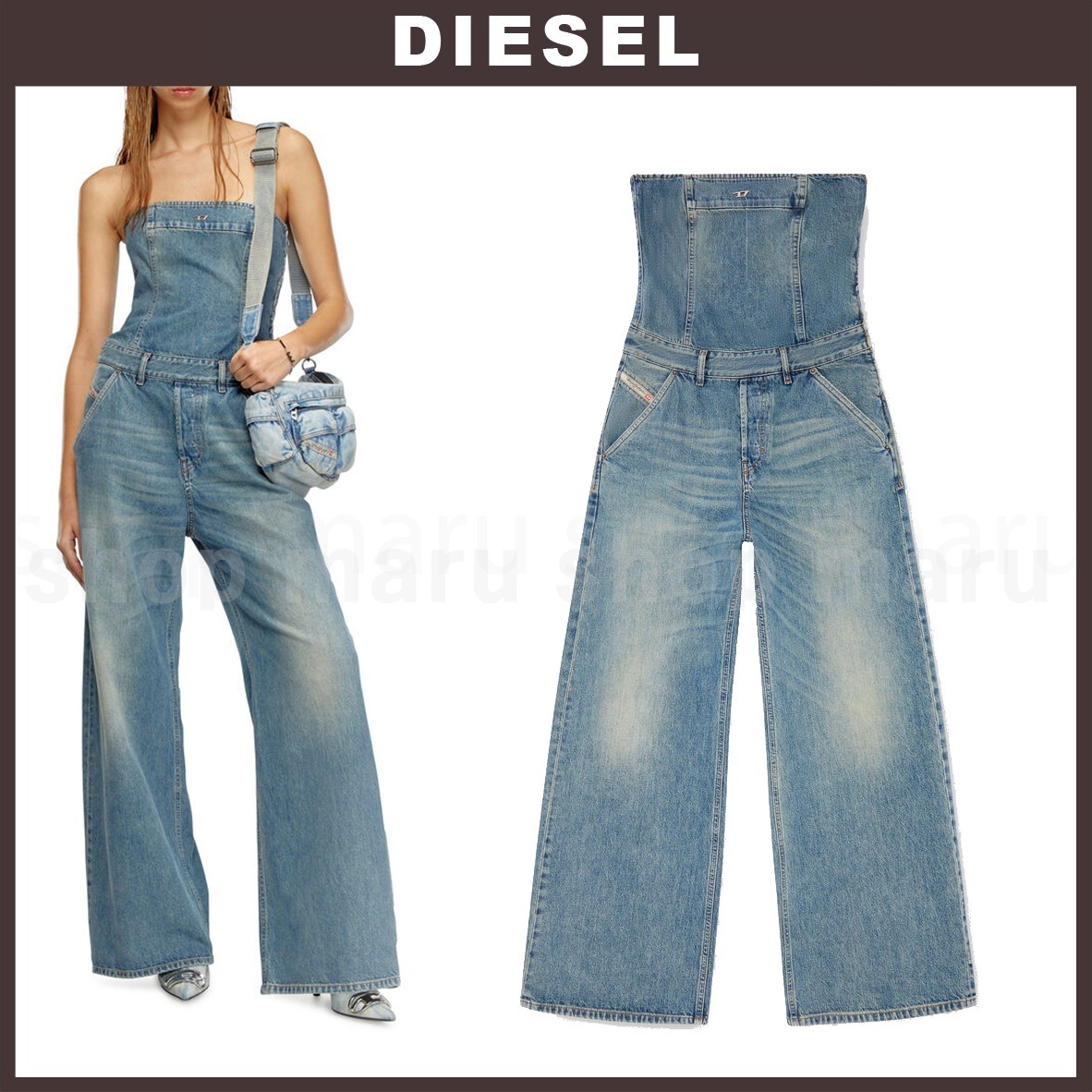DIESEL◆デニムストラップレスジャンプスーツ