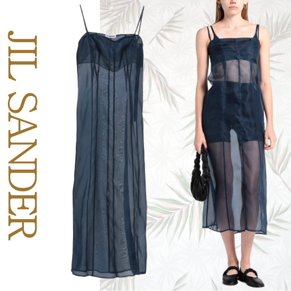 贈り物 JIL SANDER ドレス ワンピース シルク ブラック ワンピース