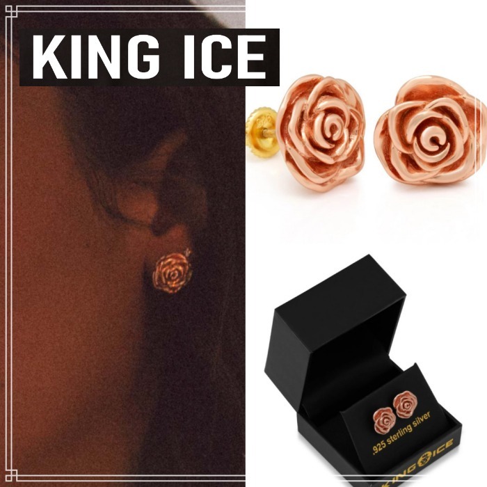 【King Ice】ROSES ARE RED スタッズ ピアス