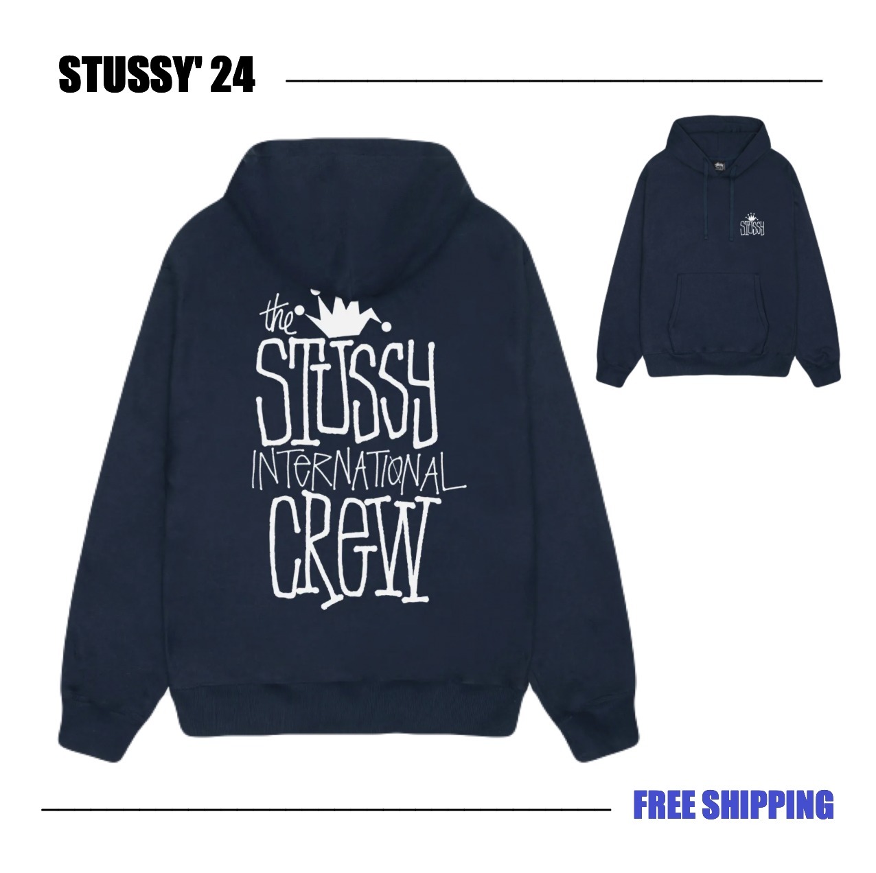 【STUSSY 24'】Stussy Crown International Hoodie