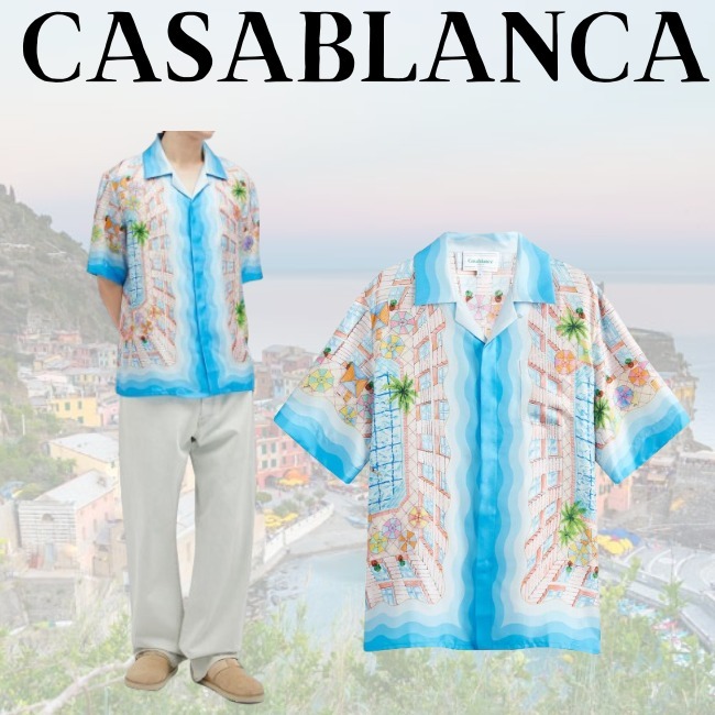 【CASABLANCA-カサブランカ-】LE PLONGEON 半袖シルクシャツ