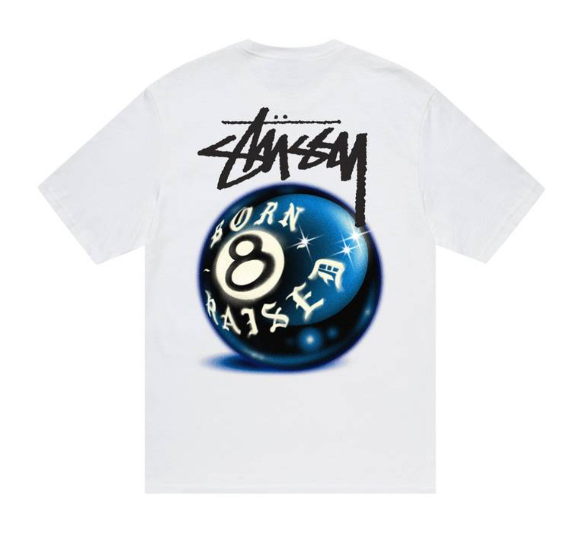 【Stussy x Born X Raised 】8 Ball Tee