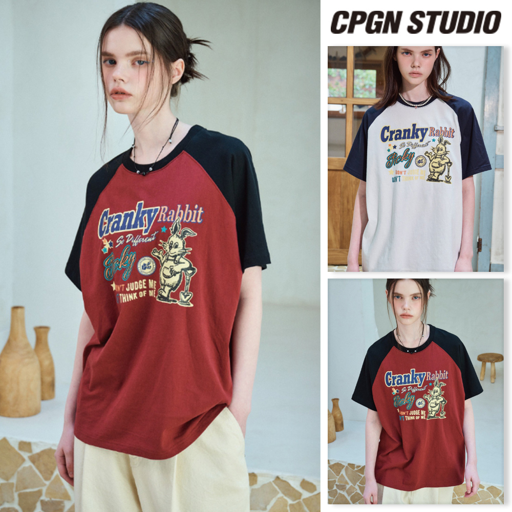 【CPGN STUDIO】24SS★ Peaky Rabbit Raglan Short Sleeve Tee