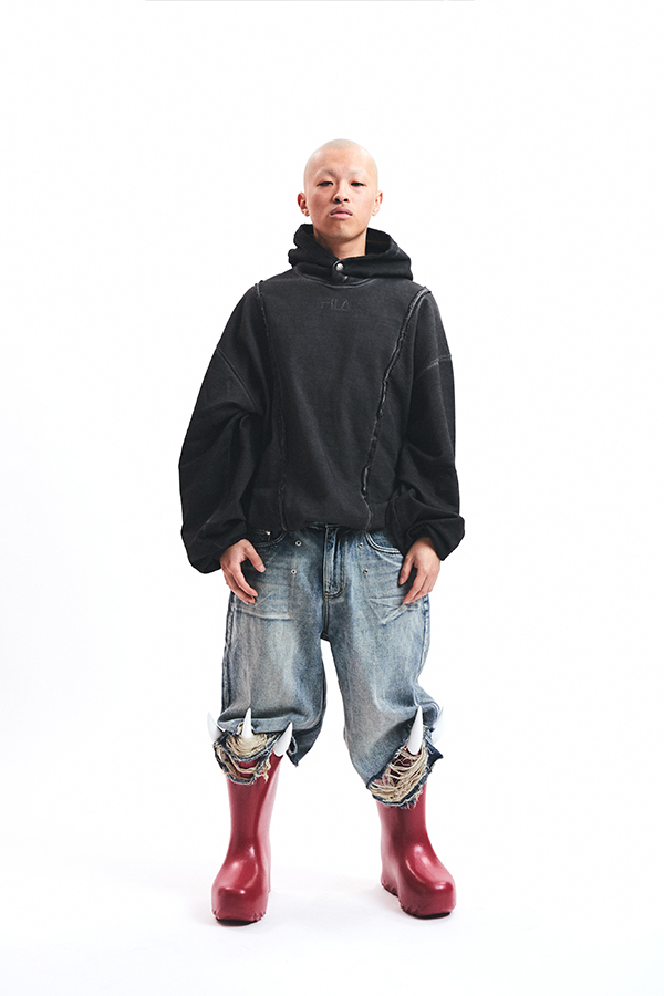 THUG CLUB】THUG x FILA Stitch Snap Hoodie 日本未入荷 (Thug