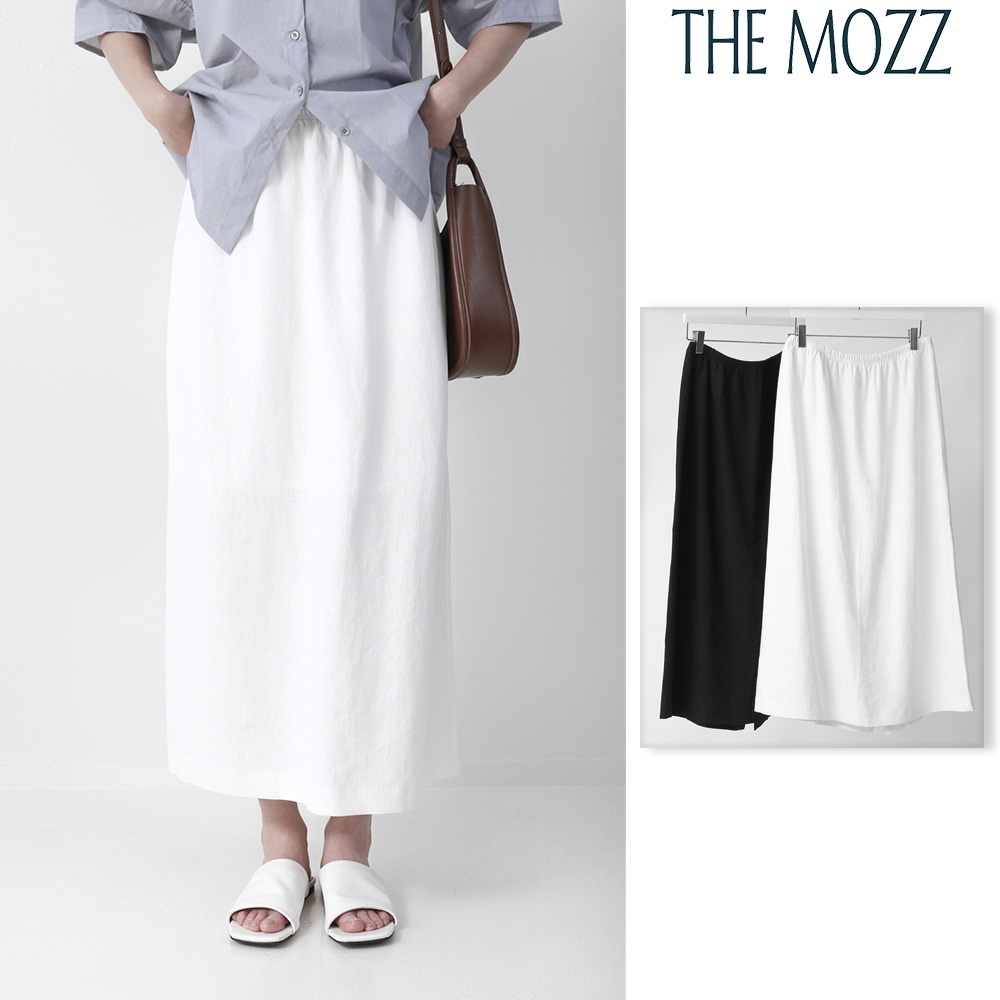 【THE MOZZ】Peak Linen Banding Skirt
