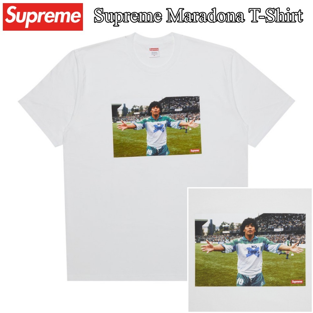 【Supreme】Maradona Printed Graphic T-Shirt★White★24SS★