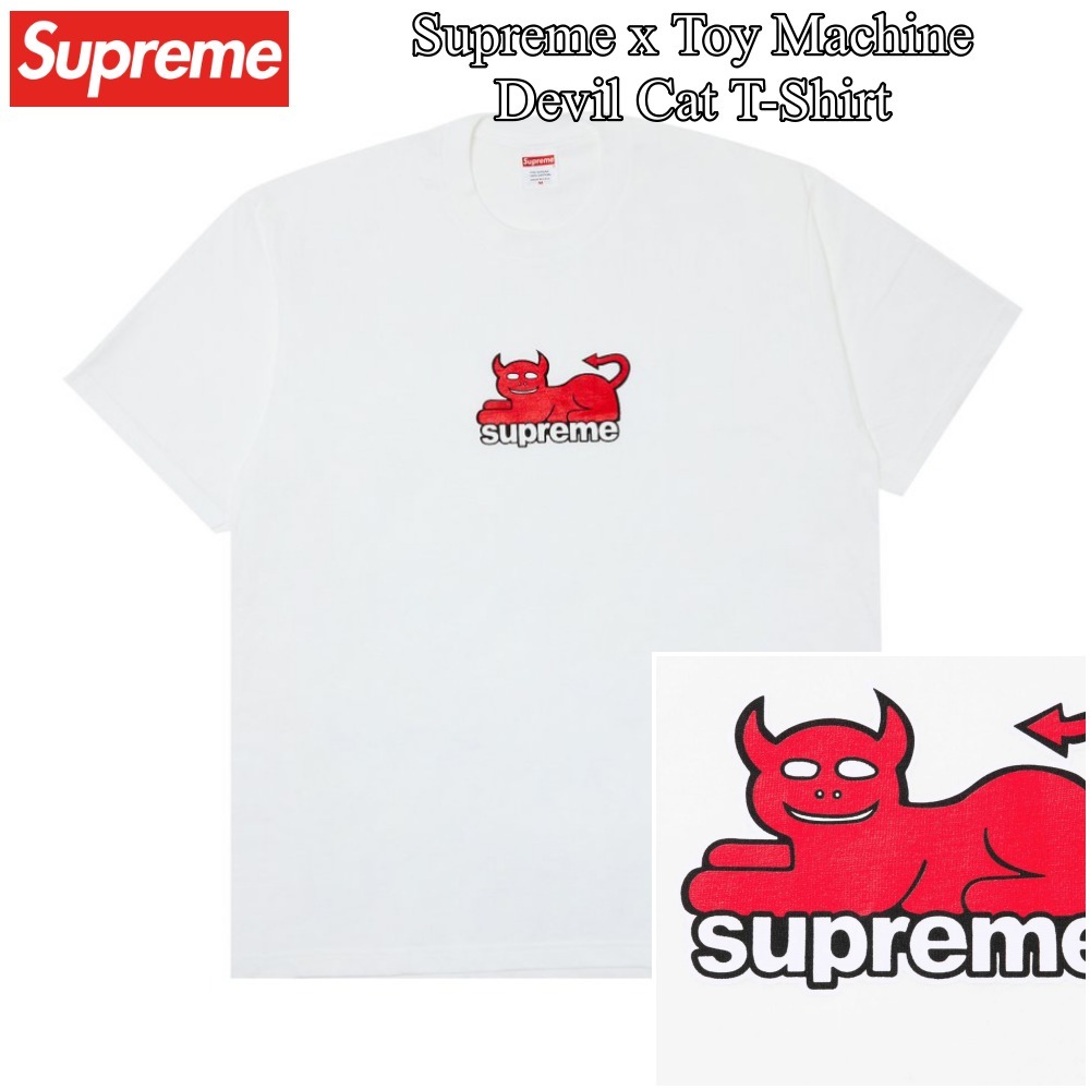 【Supreme x Toy Machine】Devil Cat T-Shirt★White★24SS★