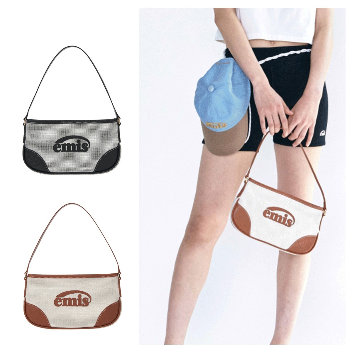 ハンドバッグ EMIS CANVAS LEATHER MINI BAG 4BFK728