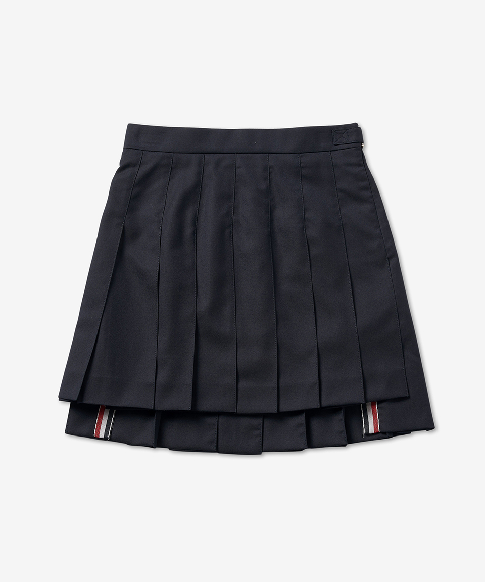 《THOM BROWNE》 RWB タブ プリーツ スカート