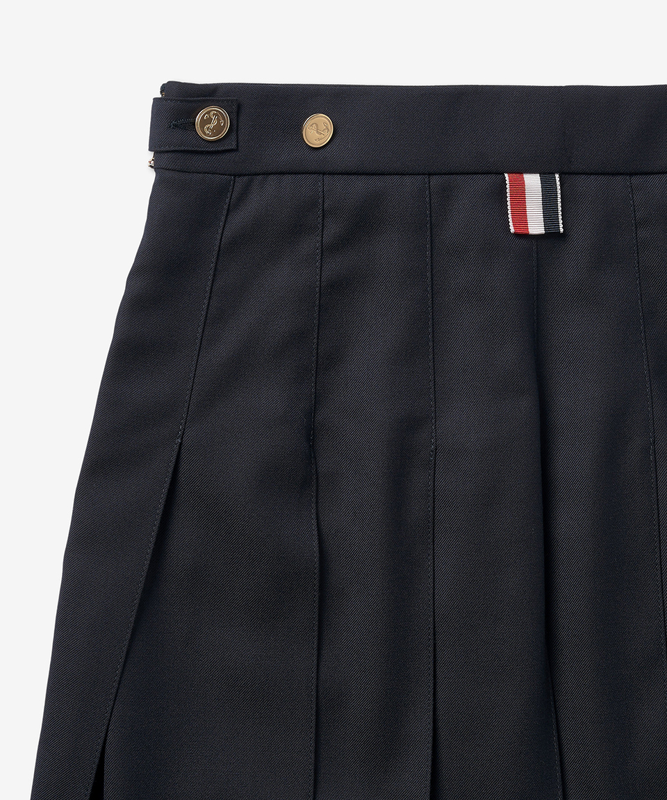 《THOM BROWNE》 RWB タブ プリーツ スカート
