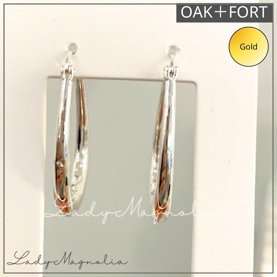 【OAK＋FORT】GOLD/SILVER◎大きなティアドロップフープピアス