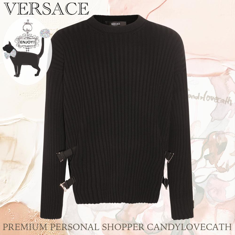 VERSACE BLACK ウール ジャンパー