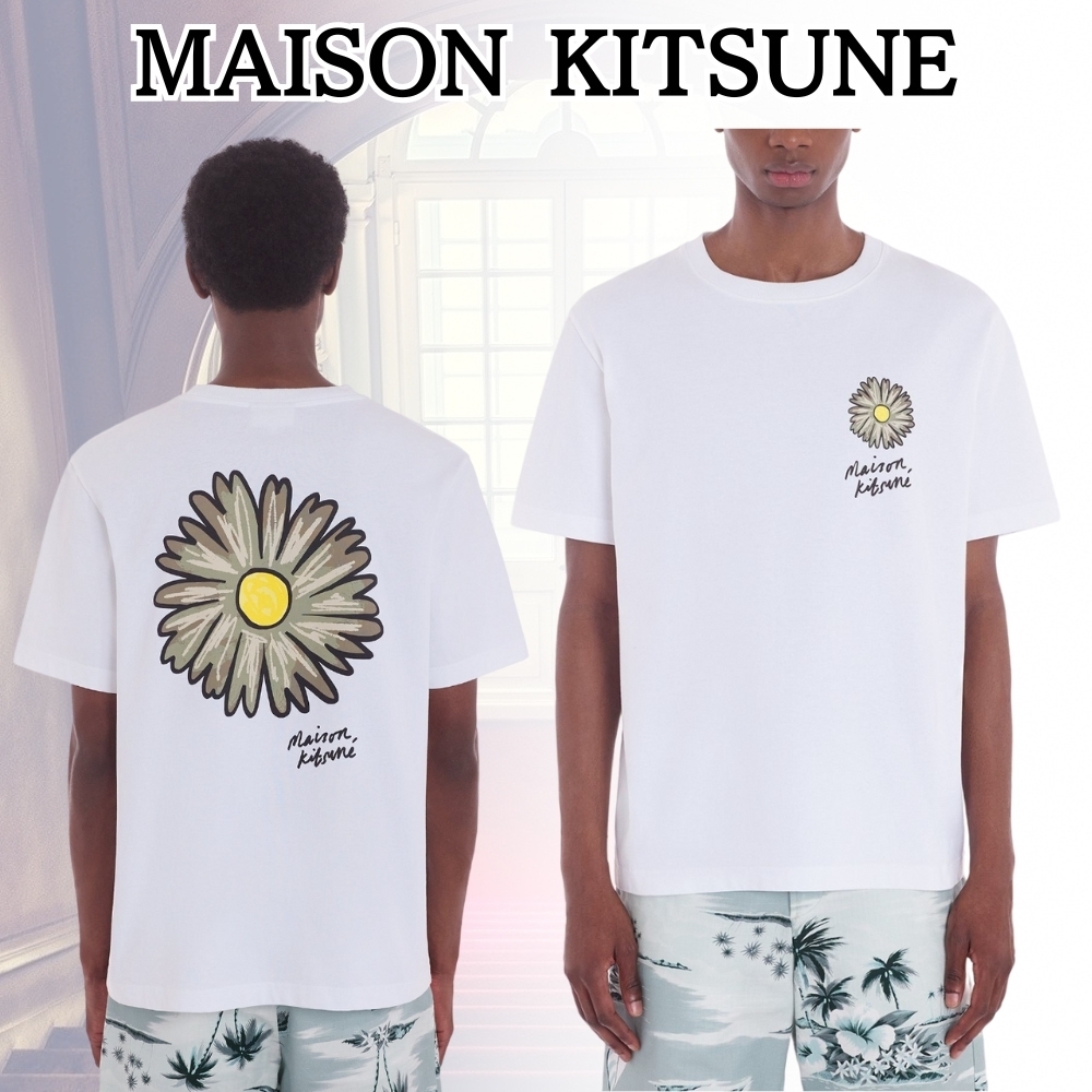 MAISON KITSUNE*クールな質感*フローティングフラワー Tシャツ