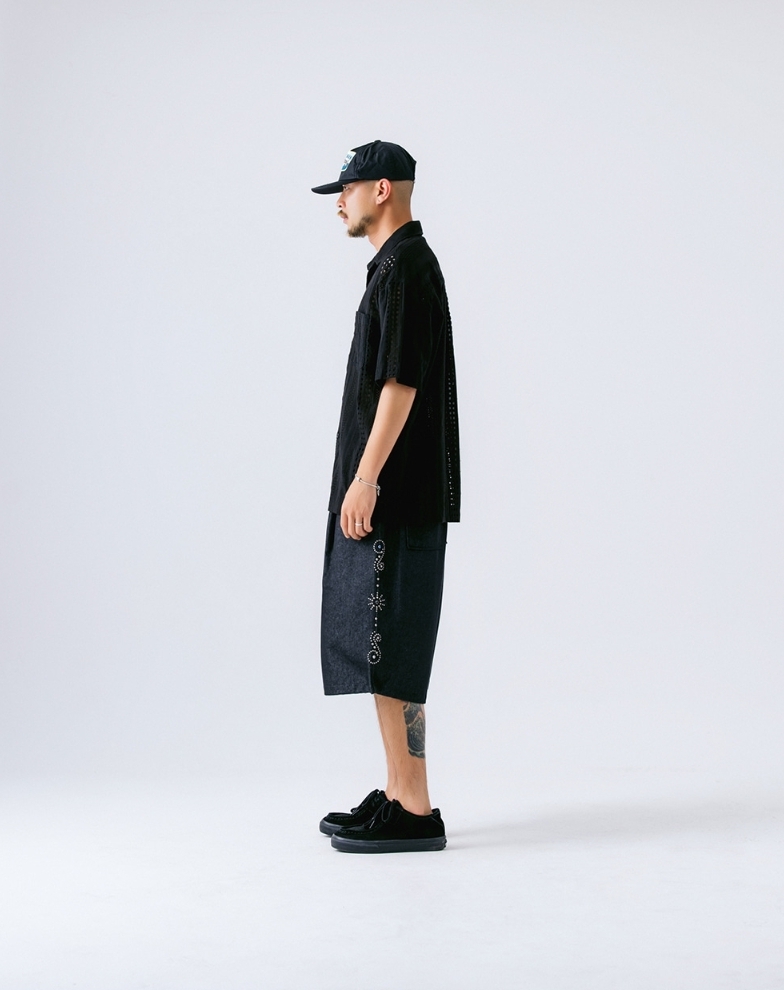 【ANGLAN】Stud Nonfade Denim Half Pants ANGLAN】Stud Nonfade Denim Half Pants (ANGLAN/ハーフ