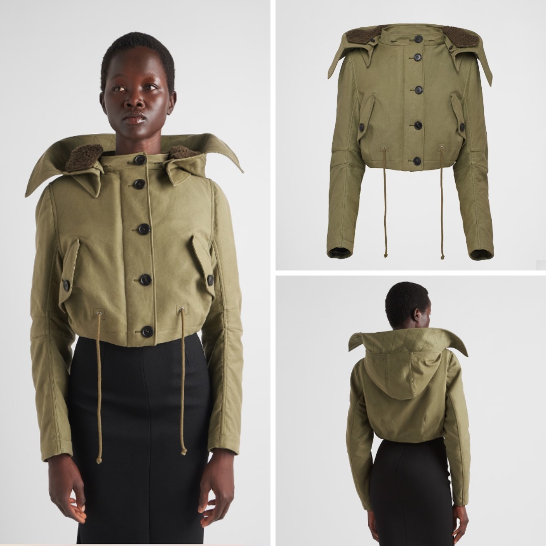 《送料無料》 PRADA Cotton and satin jacket
