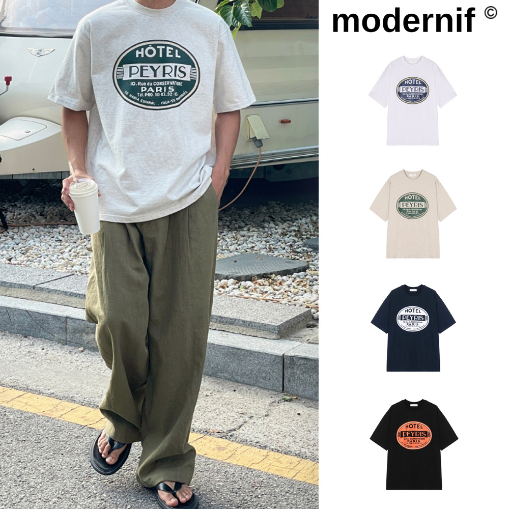 【MODERNIF】Hotel Printing Short Sleeve T-Shirt