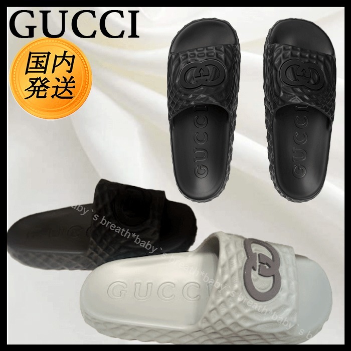 【国内発送★GUCCI】インターロッキングG スライドサンダル