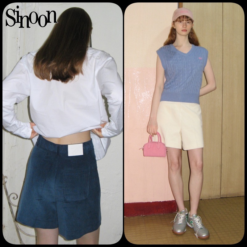 【Sinoon】★韓国人気★ CORDUROY HALF PANTS ★ 2 COLOR