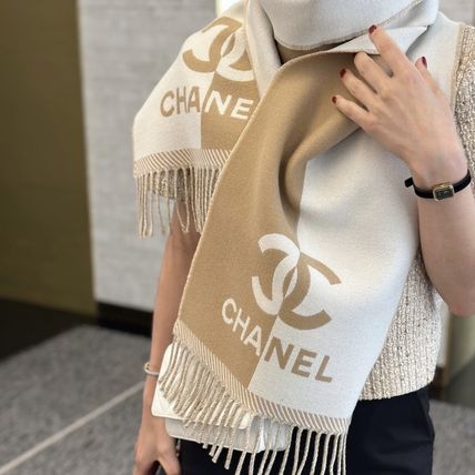 ベージュ系 CHANEL(シャネル) マフラー・ストール(レディース