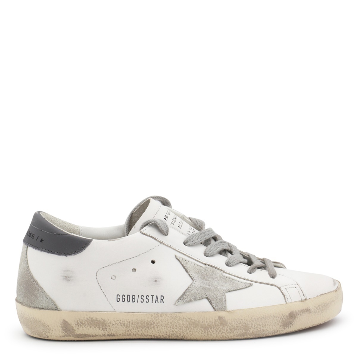 スニーカー GOLDEN GOOSE WHITE AND GREY LEATHER SUPER-STAR SNEAKERS