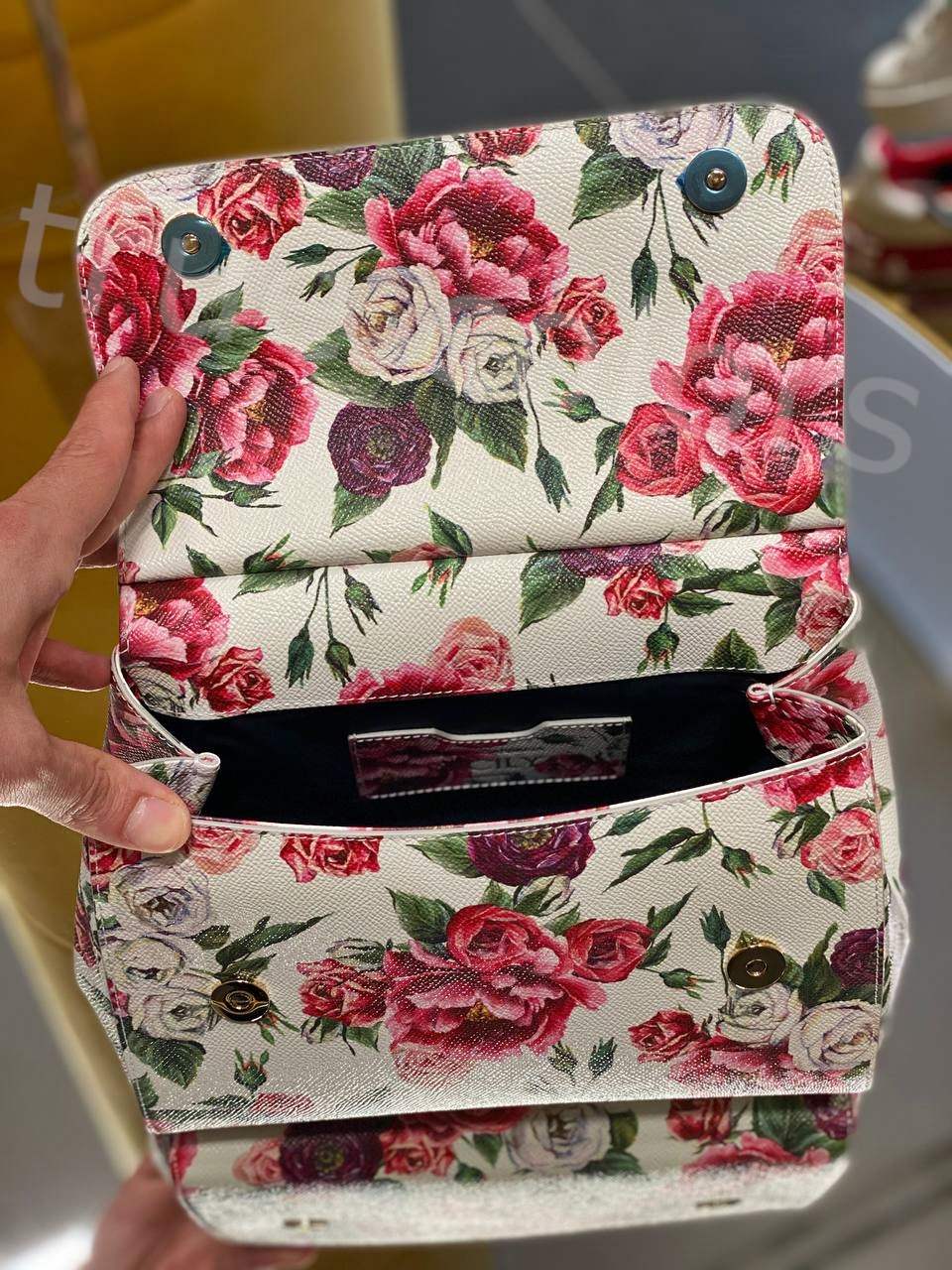 DOLCE&GABBANA ロゴ ローズプリント SICILY Medium ハンドバッグ DOLCE&GABBANA ロゴ ローズプリント SICILY Medium ハンドバッグ