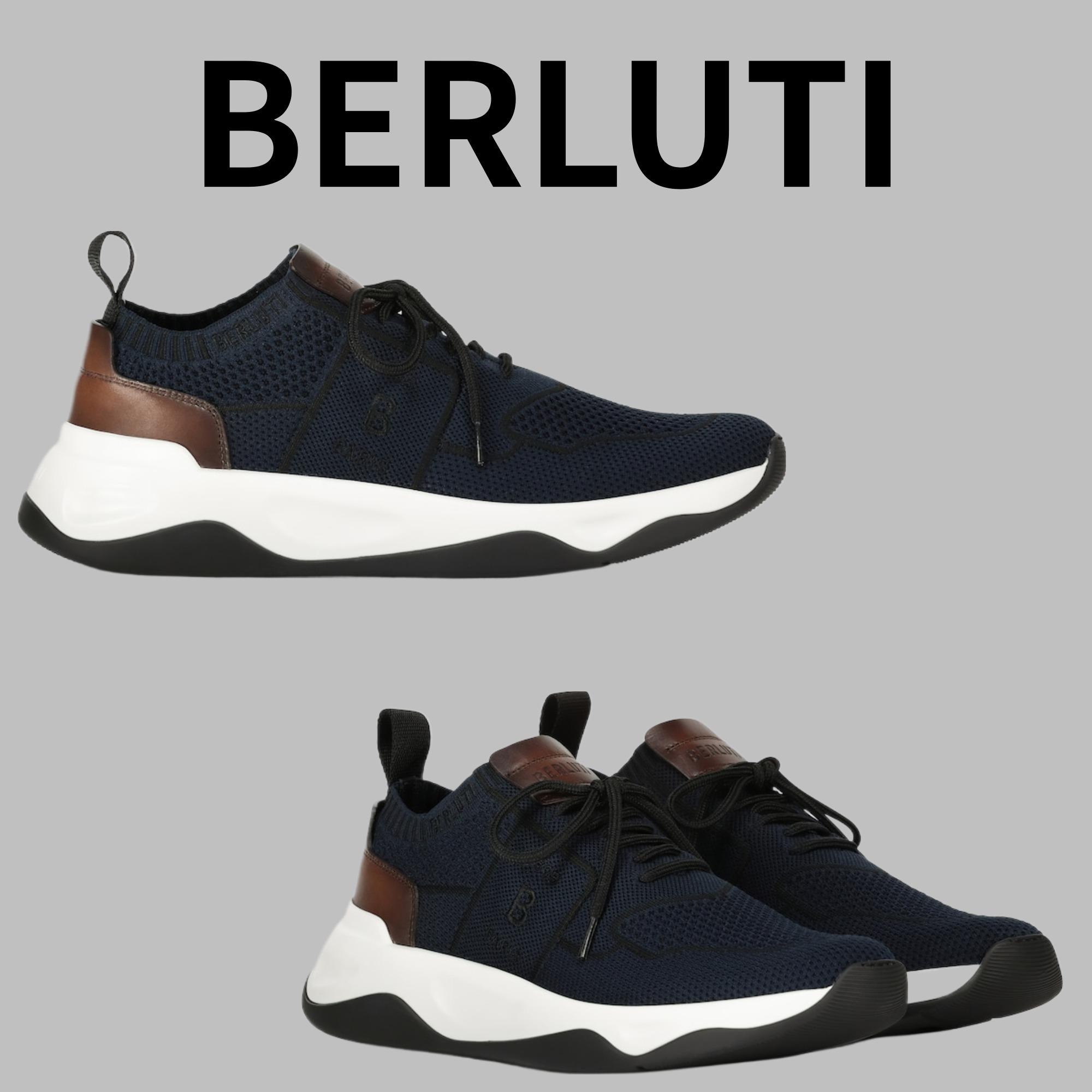 関送込【berluti】シャドーニットスニーカー