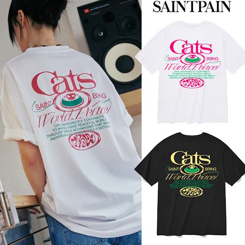 Tシャツ・カットソー [SAINTPAIN] SP X TS CATS BRING WORD PEACE T SHIRT