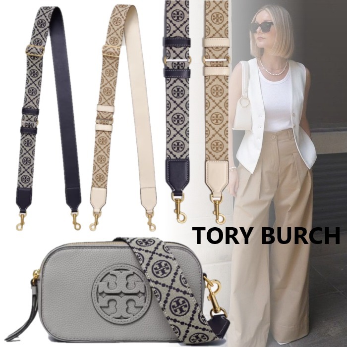 国内直営**TORY BURCH** Tモノグラム ウェビングストラップ