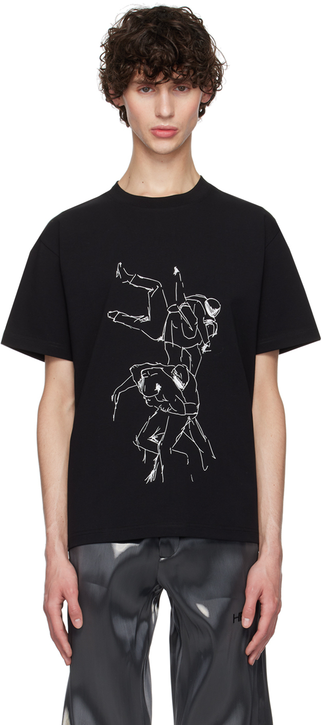 【関税込み】HELIOT EMIL ブラック Shelter Tシャツ