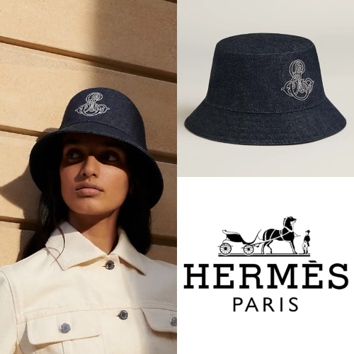 【在庫処分大特価!!】 Hermes 秋冬レディース美品 エルメスバケットハット59 帽子