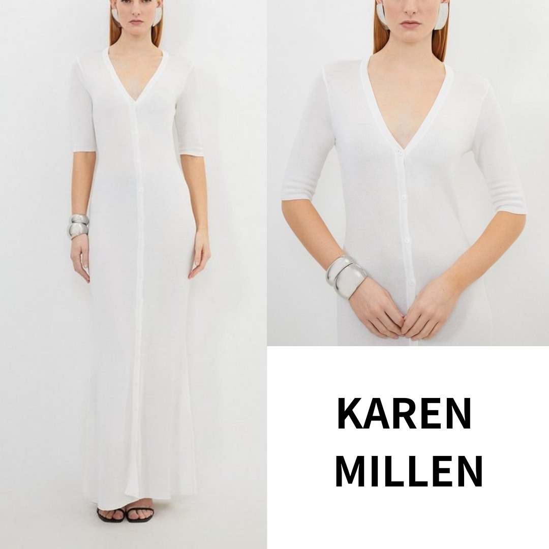 KAREN MILLEN■ビスコース シアー ミダクシドレス