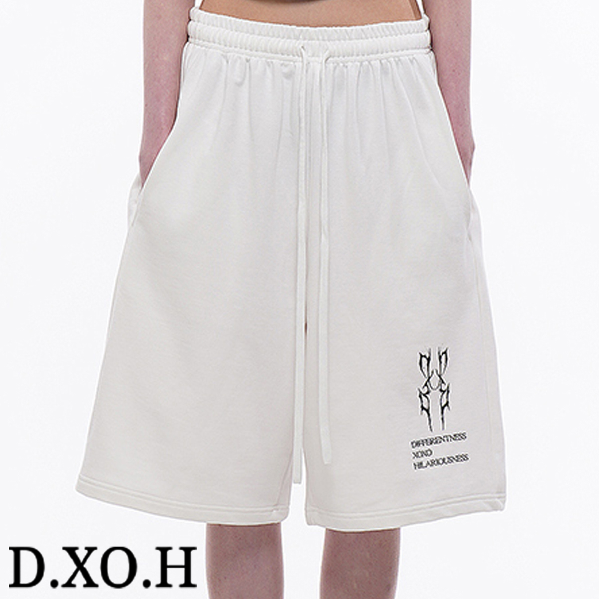 ★DXOH★Thunderbell printed half pants white ivory★正規品