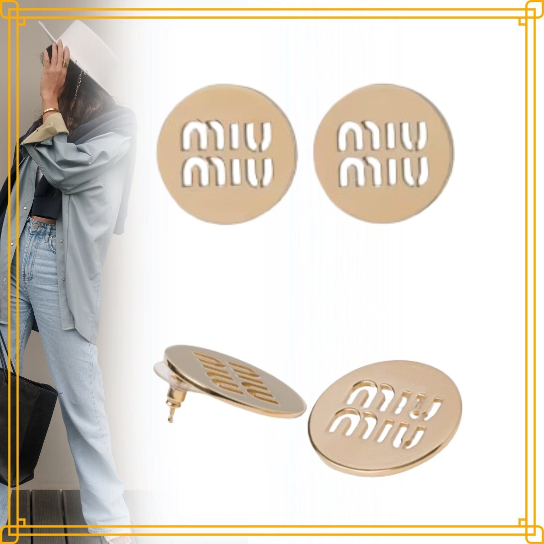 ◆直営店◆【MiuMiu】ミュウ ロゴ ピアス