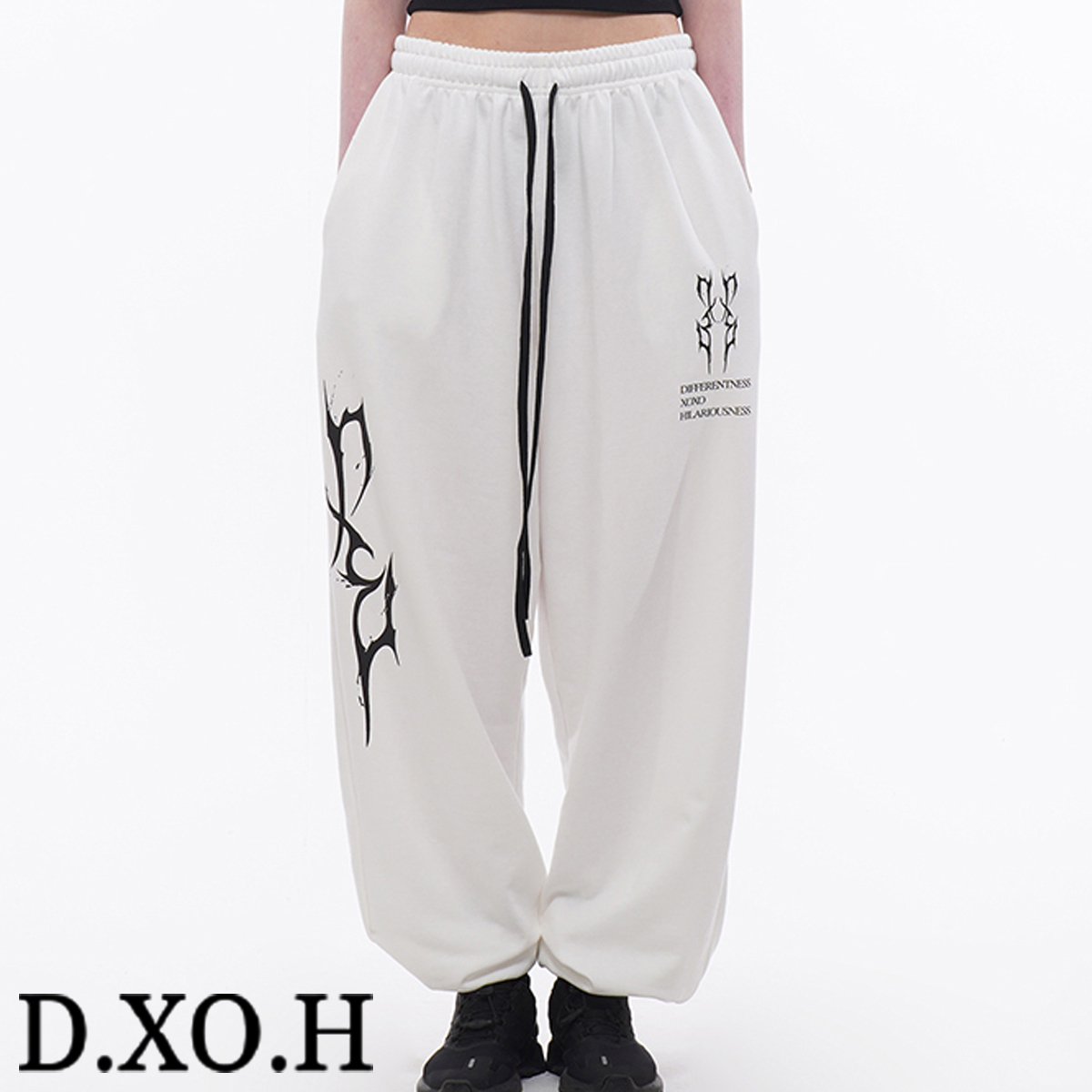 ★DXOH★One side thunder logo pants white ivory★正規品/人気