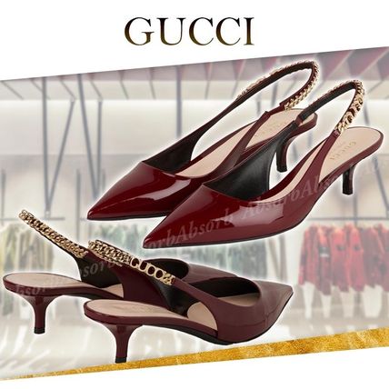 1円～☆GUCCI グッチ エナメル パンプス ホースビット スクエア