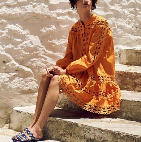 “DEVOTION” Cut-Out Embroidery＆Lace Dress Pink