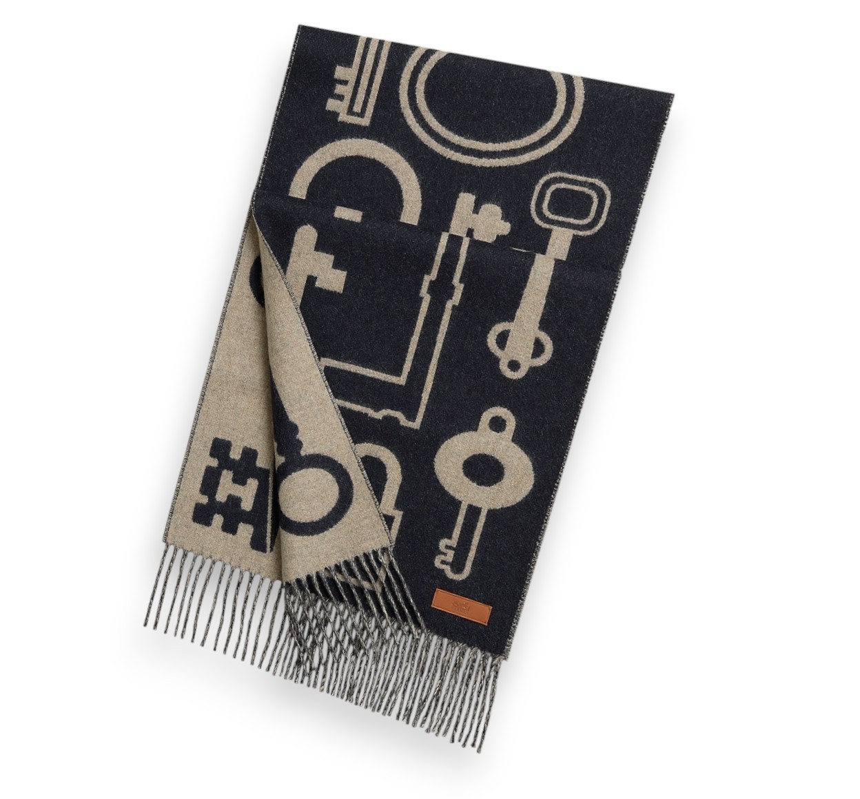 【HERMES】カシミア100% Casaque Porte-Clefs マフラー