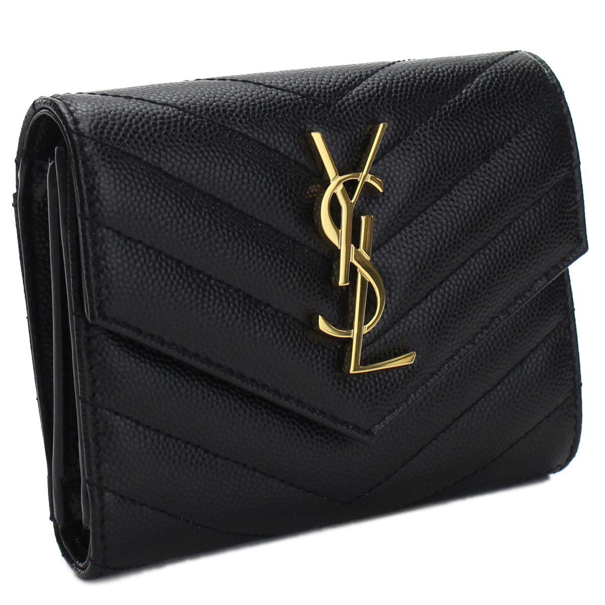 【国内即発】SAINT LAURENT モノグラム 三つ折り財布 403943 BK