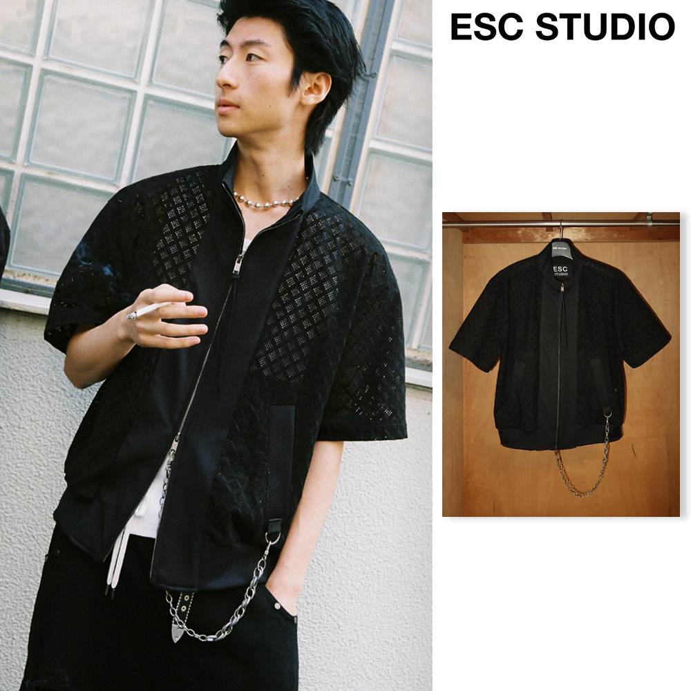 【ESC STUDIO】24SS★ punching chain short sleeves blouson