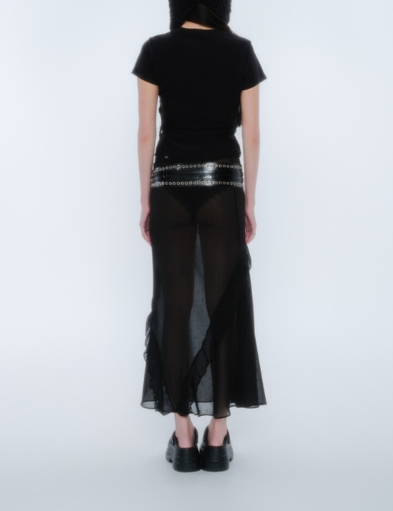 [elfelfelfarchives]SILHOUETTE RUFFLE MAXI SKIRT★人気★ elfelfelfarchives]SILHOUETTE RUFFLE MAXI SKIRT☆人気☆